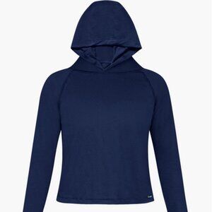Shredly MTB Cropped Mesh Long Sleeve Hoodie Ocean Blue (navy) M